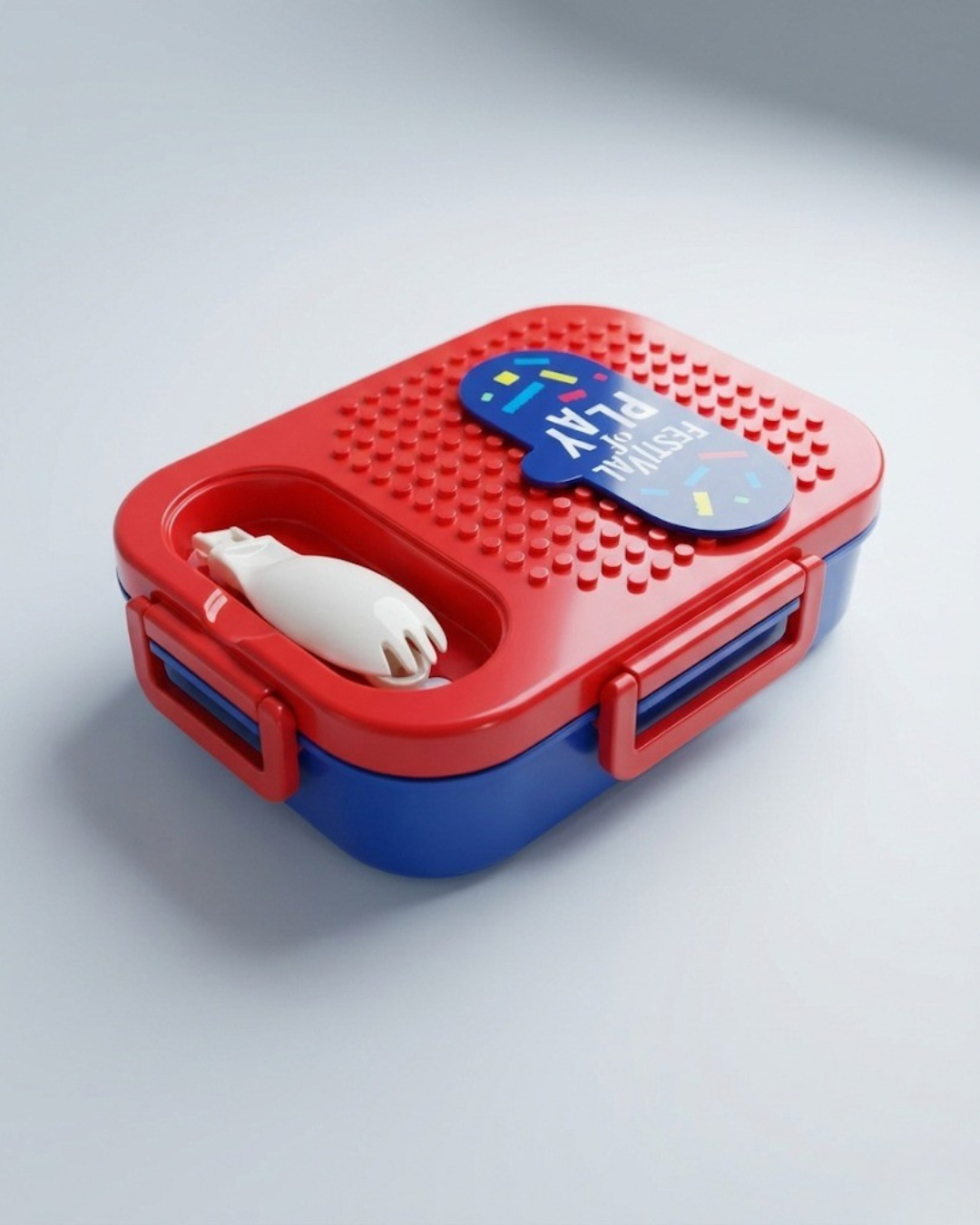 Creative Building Block Lunch Box – 3 Compartment Kids Bento (600ml)