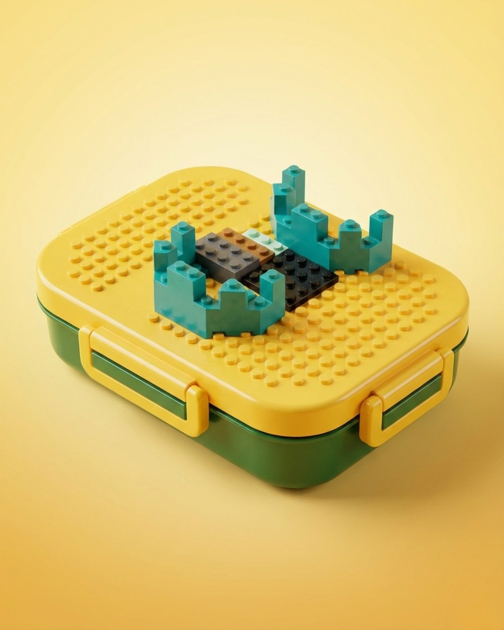 Creative Building Block Lunch Box – 3 Compartment Kids Bento (600ml)