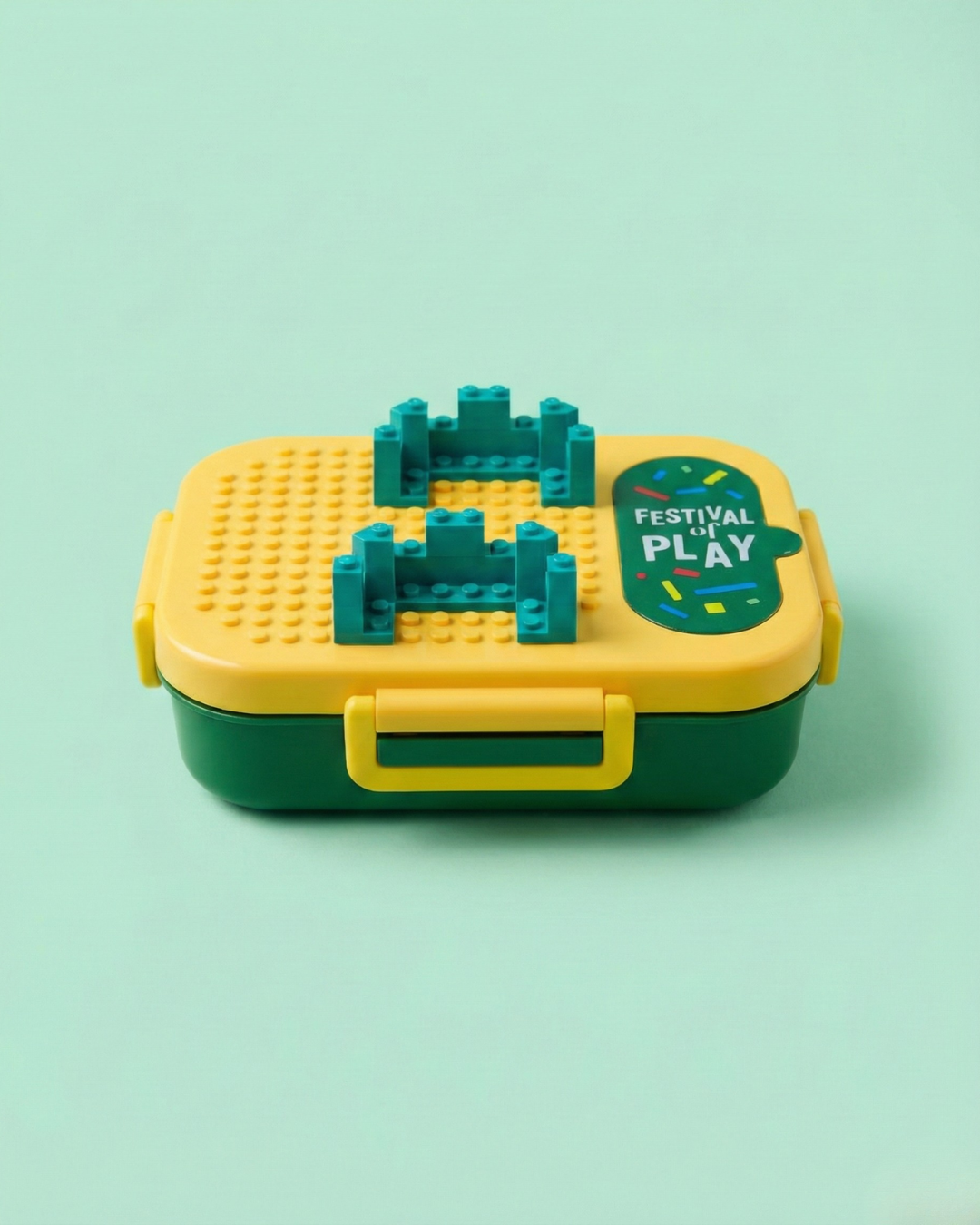 Creative Building Block Lunch Box – 3 Compartment Kids Bento (600ml)
