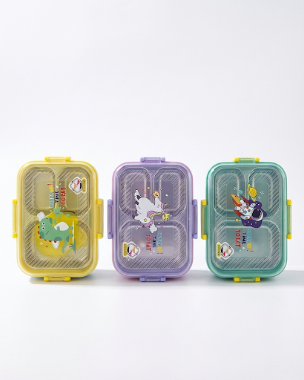 Kids Stainless Steel Cartoon Lunch Box with Spoon & Sauce Box (3 Colors)
