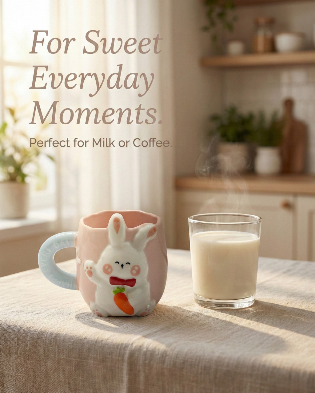 Carrot Kiss Bunny Mug – 350ml Premium 3D Ceramic Cup
