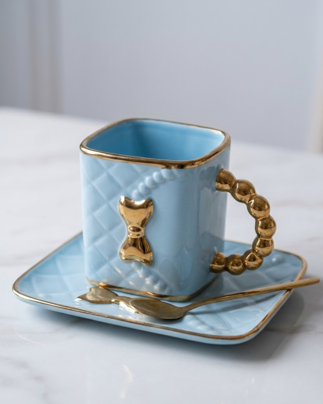 Luxury Purse Shaped Ceramic Cup & Saucer Set – 350ml