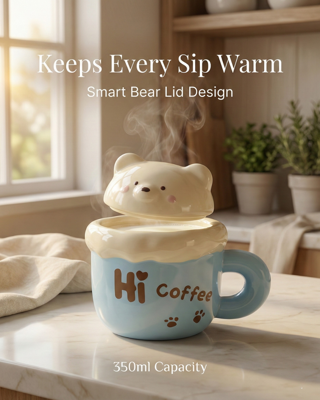 Cute Cup with Bear Lid – 350ml