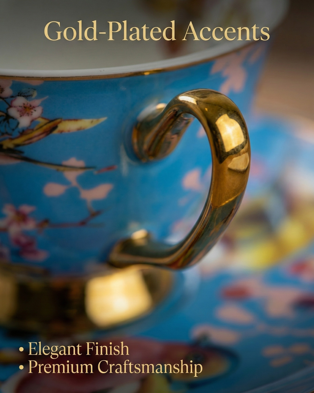 Bird-Inspired Ceramic Cup & Saucer Set with Spoon – 350ml