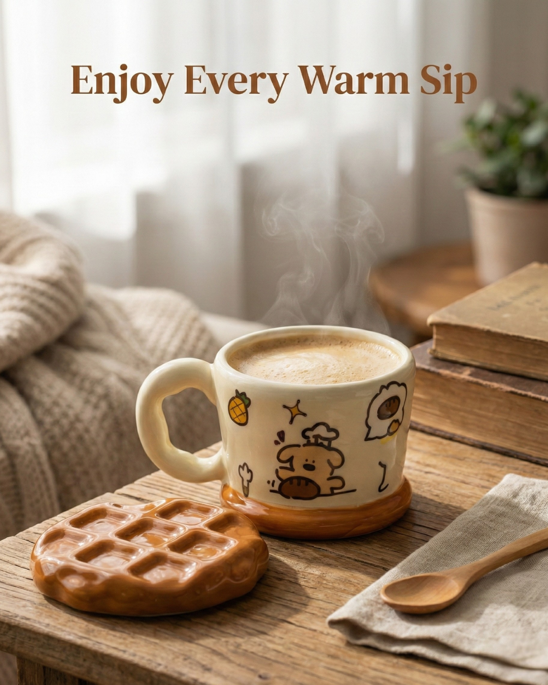 Cute Bakery Bear Ceramic Coffee Cup – 200ml