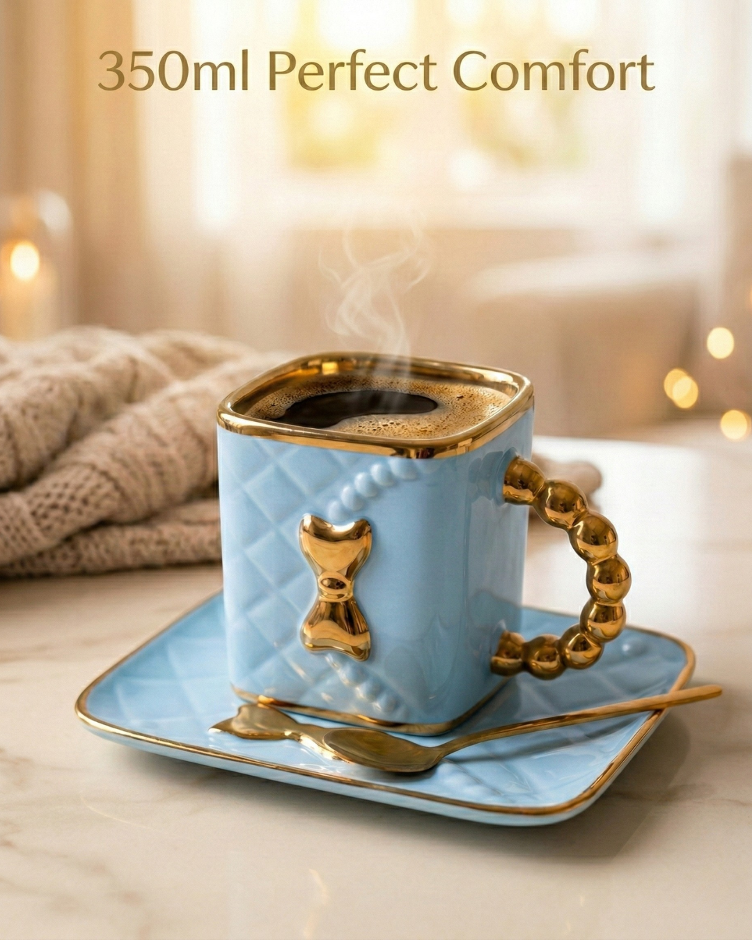 Luxury Purse Shaped Ceramic Cup & Saucer Set – 350ml