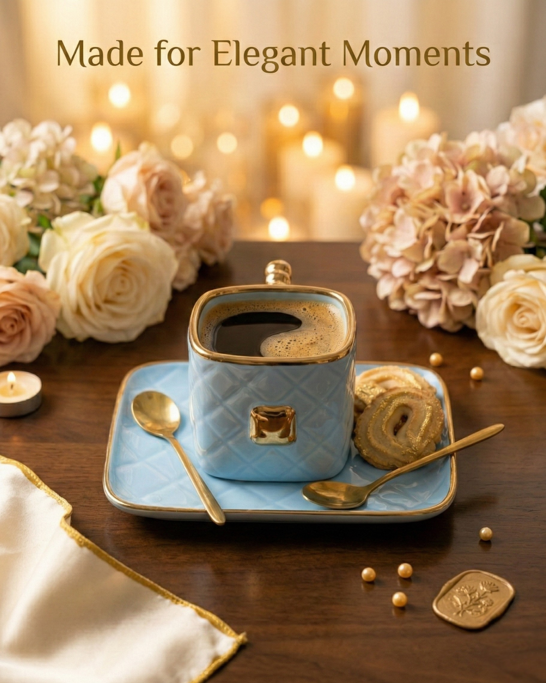 Luxury Purse Shaped Ceramic Cup & Saucer Set – 350ml