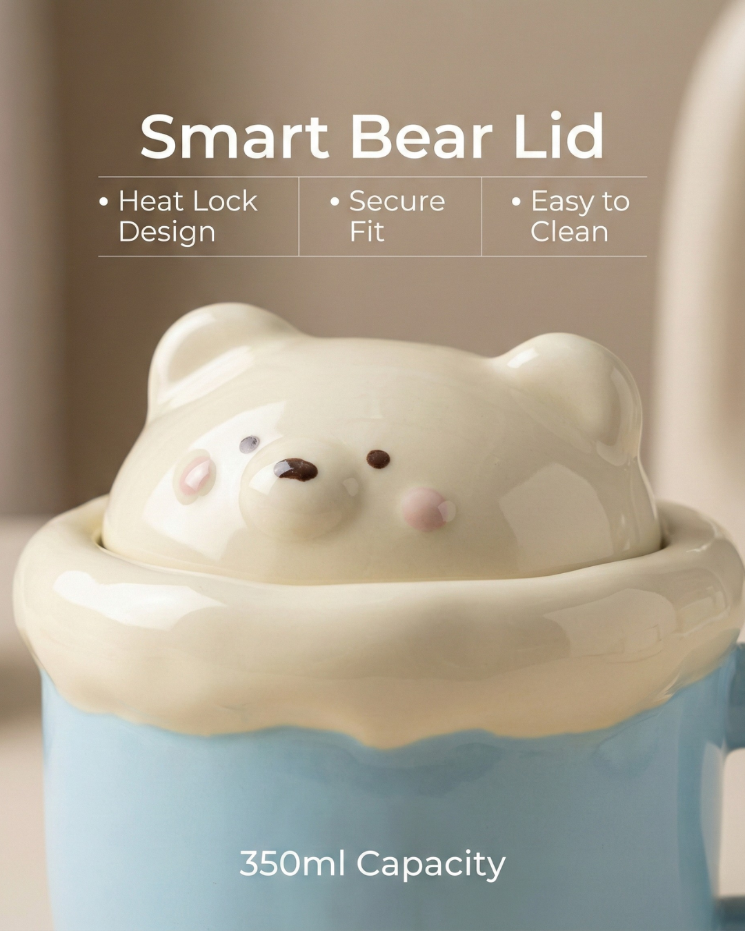Cute Cup with Bear Lid – 350ml
