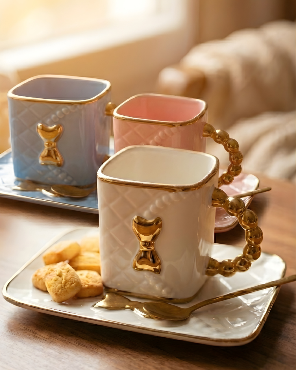 Luxury Purse Shaped Ceramic Cup & Saucer Set – 350ml