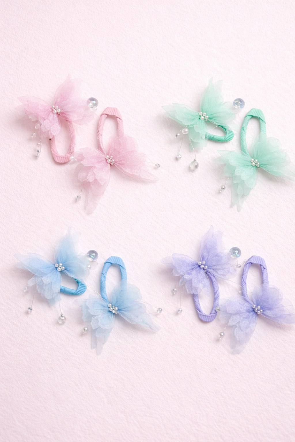Butterfly Tulle Hair Clip Pair for Girls