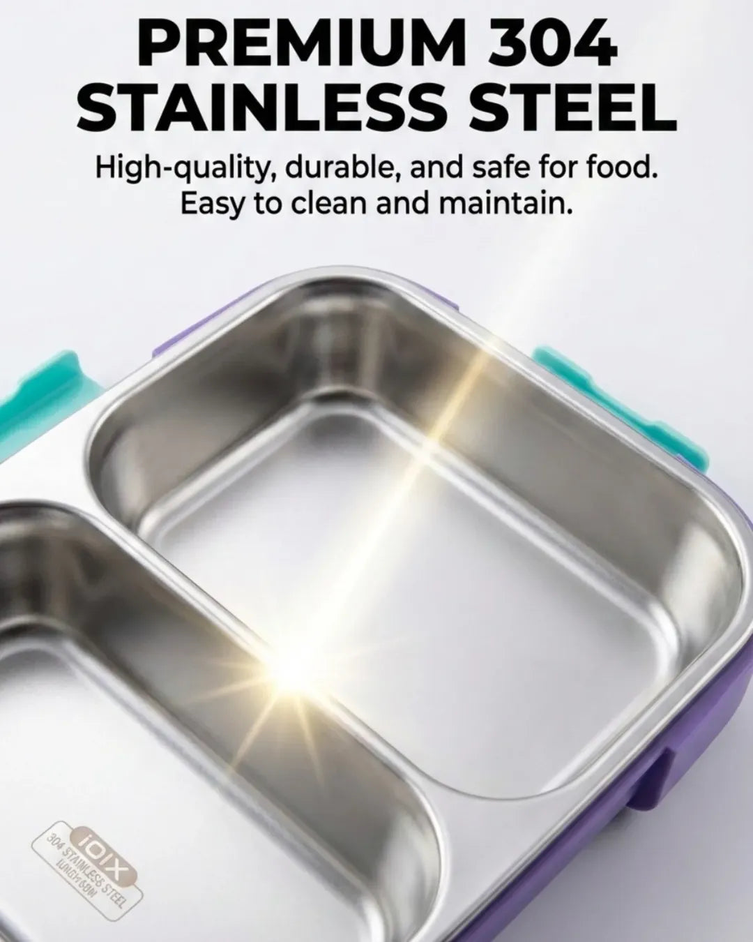 Premium 304 Stainless Steel Insulated Kids Lunch Box (2 Compartments)