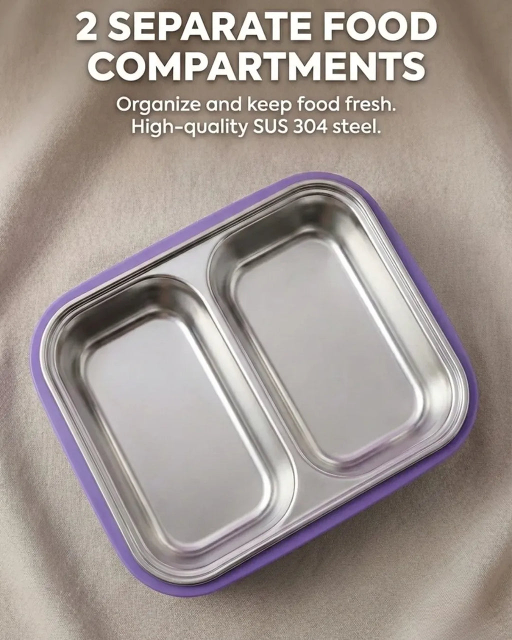 Premium 304 Stainless Steel Insulated Kids Lunch Box (2 Compartments)