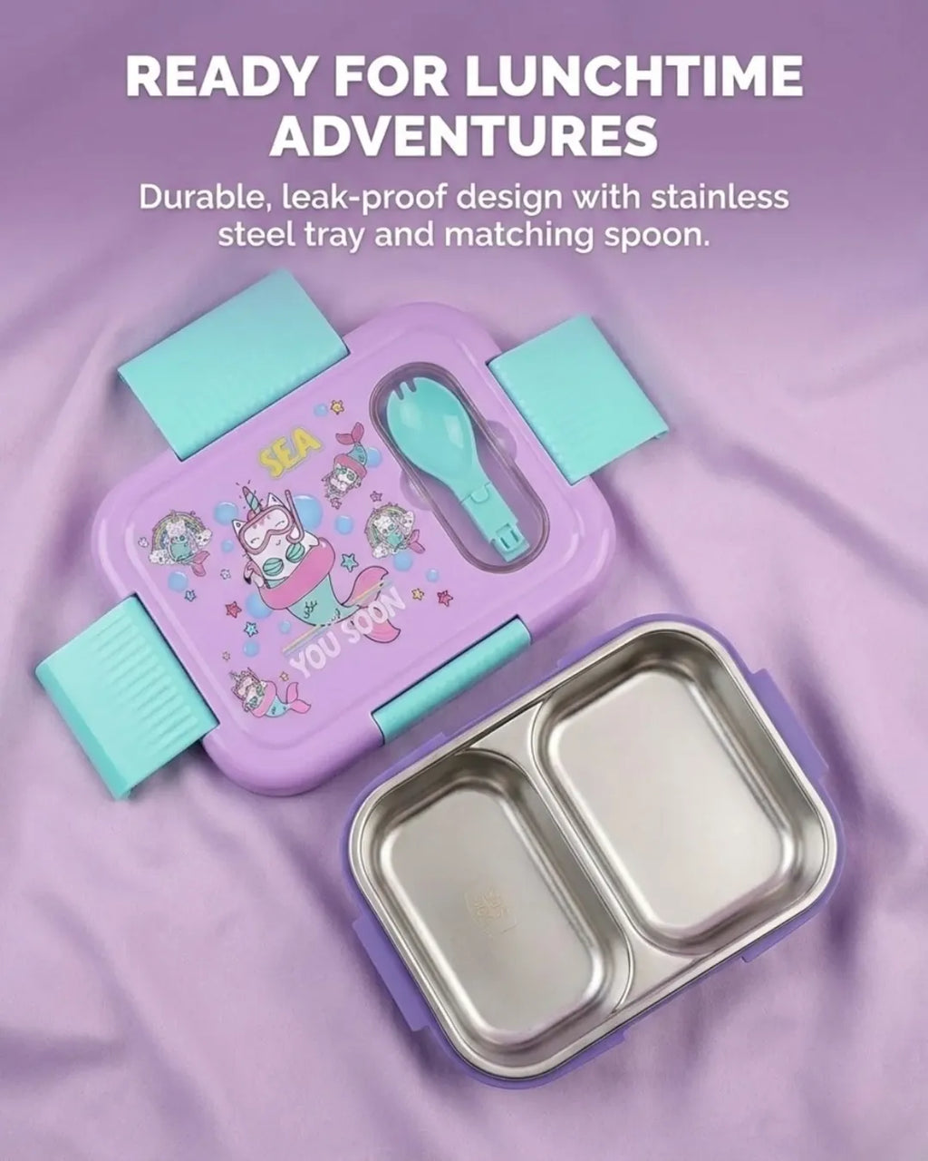 Premium 304 Stainless Steel Insulated Kids Lunch Box (2 Compartments)