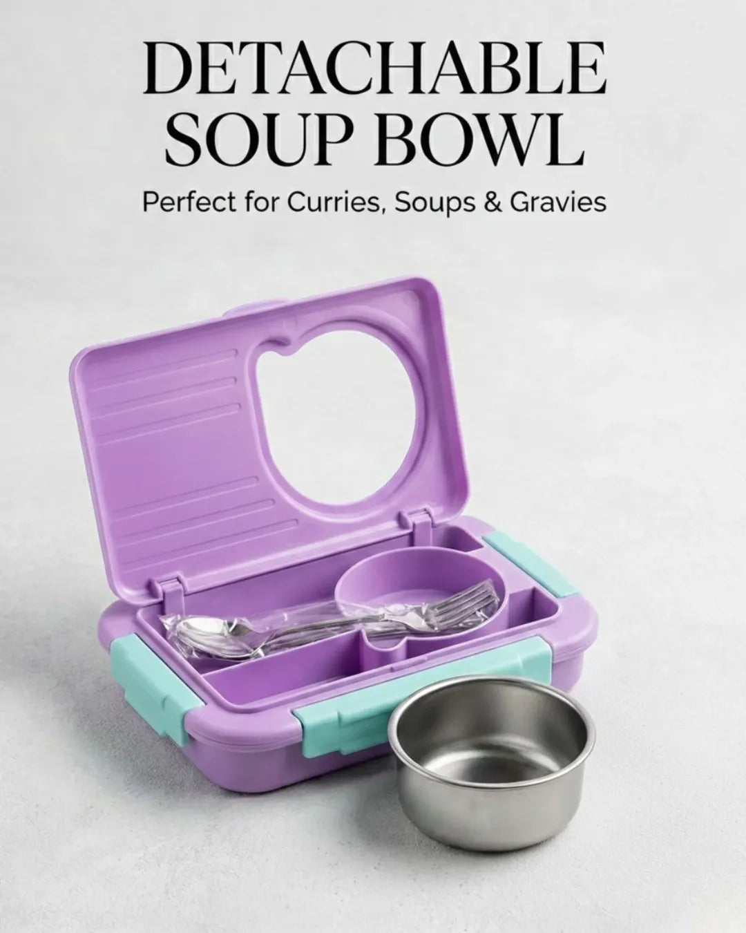 Premium SUS304 Stainless Steel Insulated Lunch Box with Soup Bowl