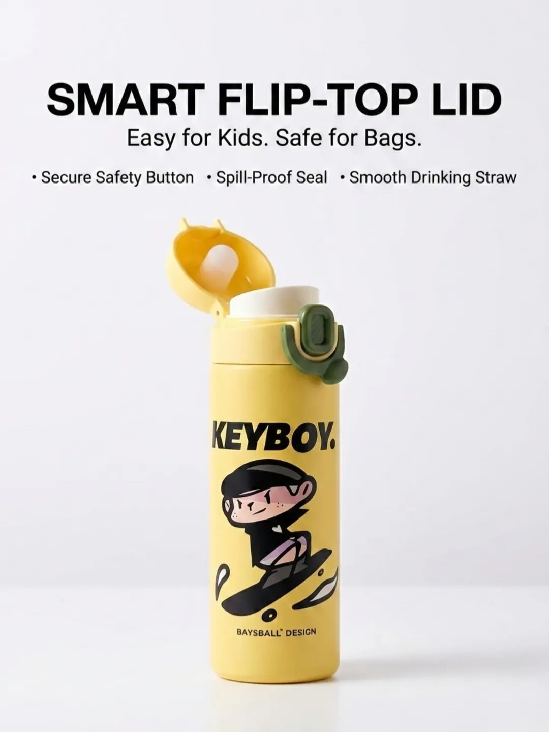 Kids Leak-Proof Flip-Top Water Bottle – School Ready