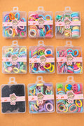 Kids Hair Accessories Set – Rubber Bands & Mini Claw Clips (Suitcase Box)