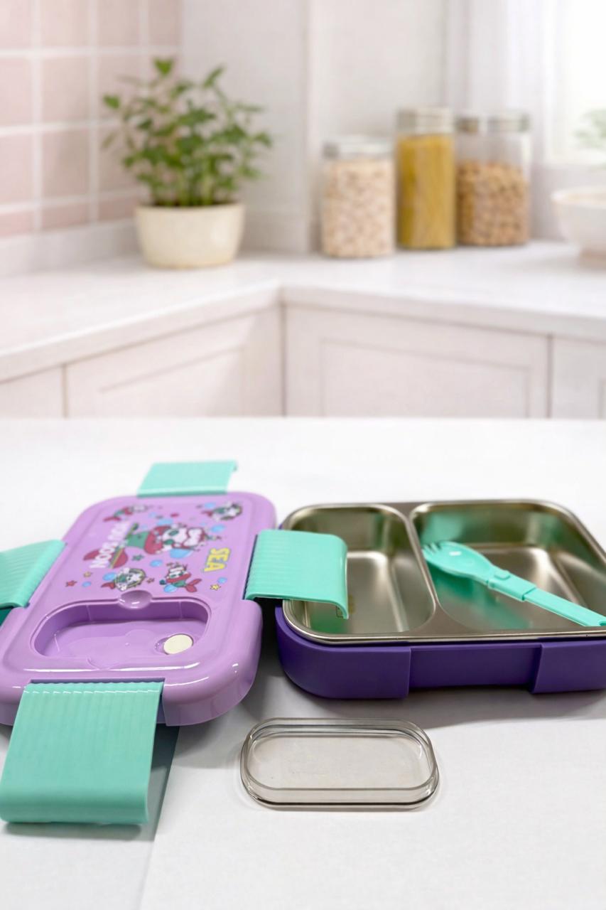 Premium 304 Stainless Steel Insulated Kids Lunch Box (2 Compartments)