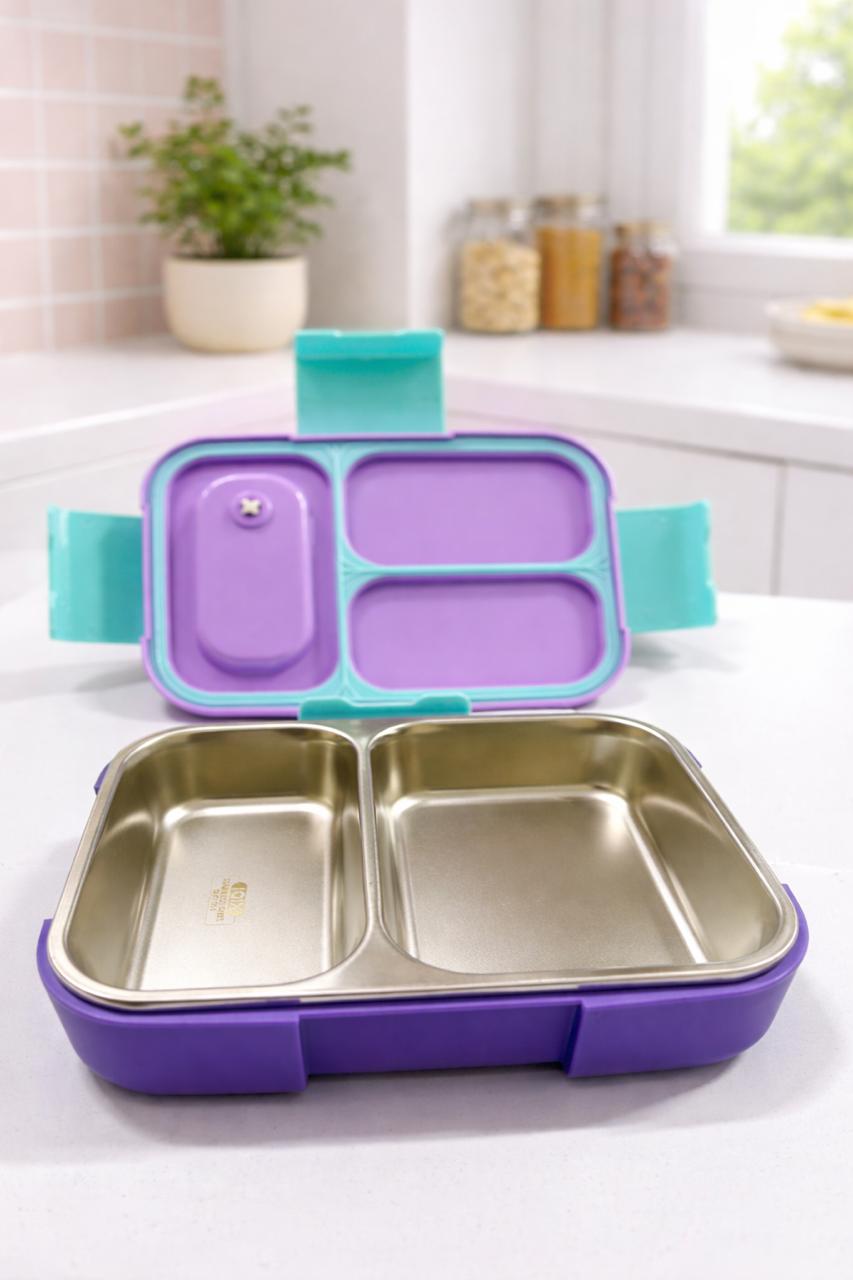 Premium 304 Stainless Steel Insulated Kids Lunch Box (2 Compartments)