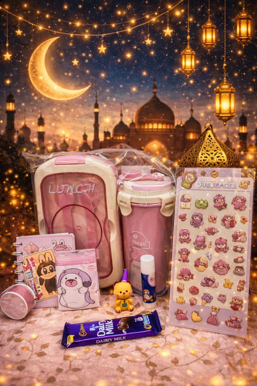 Eidi With Love – Premium Kids Eid Hamper | Lunch Box & Bottle Combo (2 Variants)