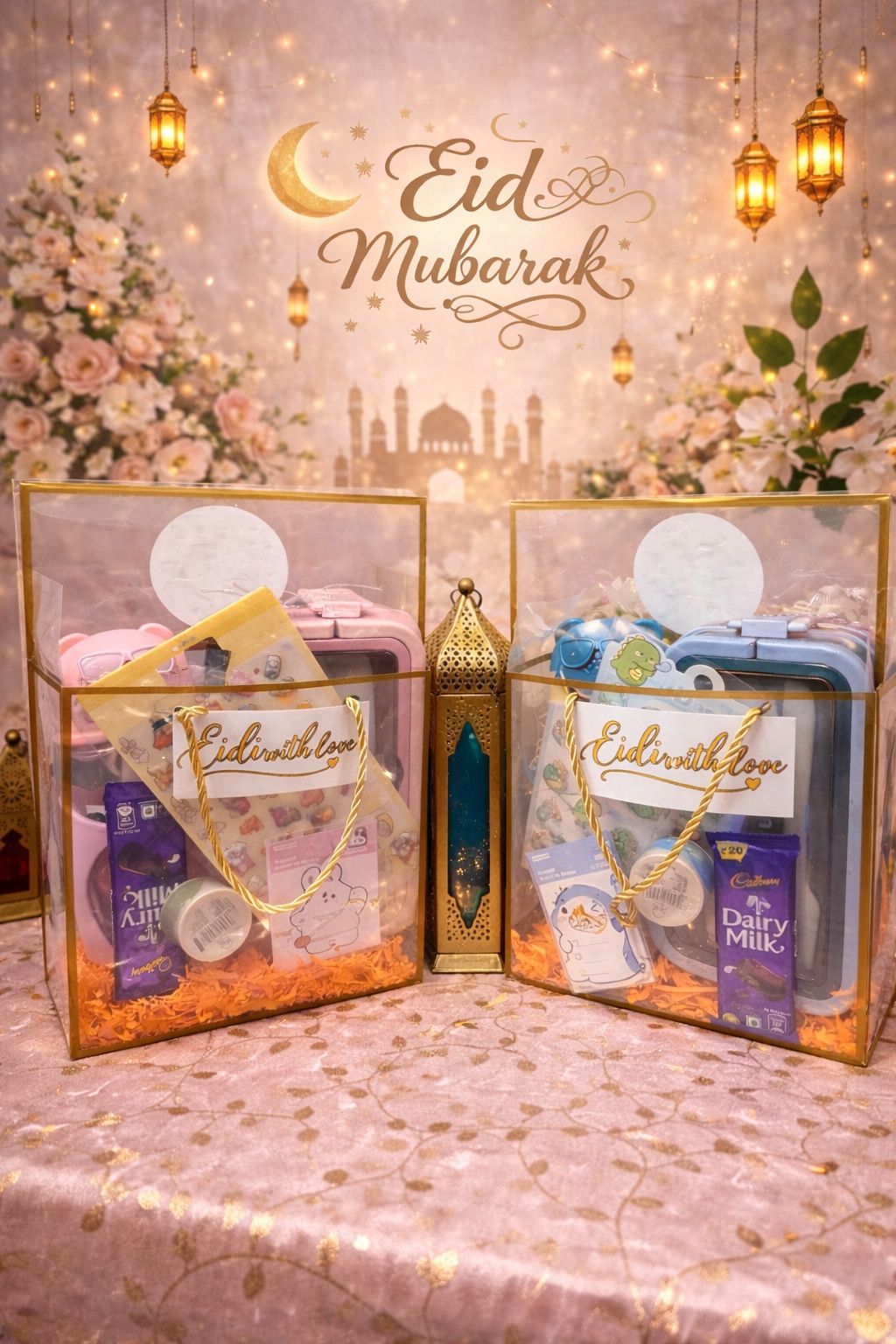 Eidi With Love – Premium Kids Eid Gift Hamper | Lunch Box & Sipper Bottle Set