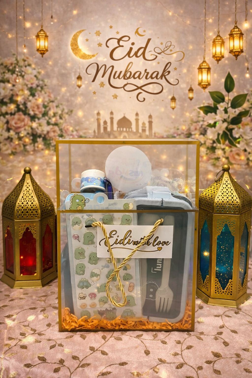 Eidi With Love – Premium Kids Eid Gift Hamper | Lunch Box & Sipper Bottle Set