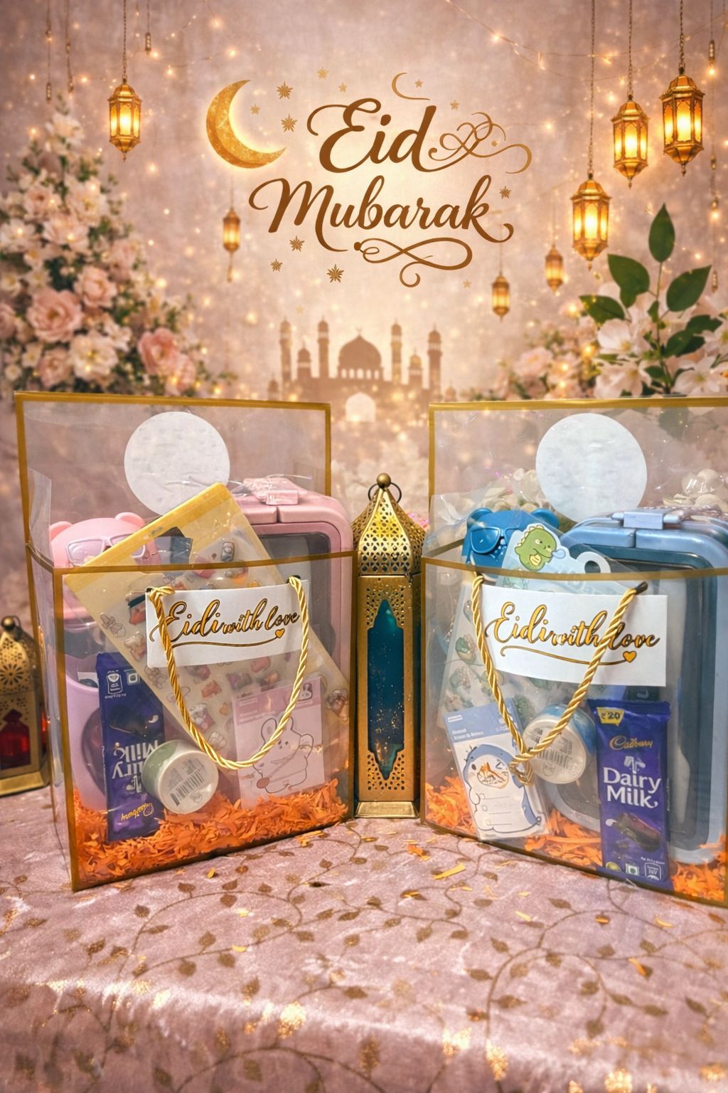 Eidi With Love – Premium Kids Eid Gift Hamper | Lunch Box & Sipper Bottle Set