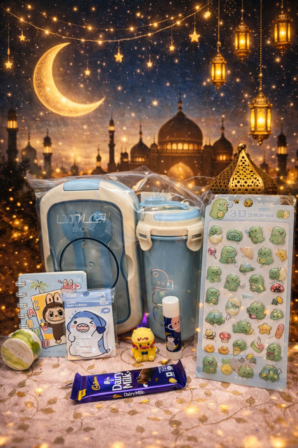 Eidi With Love – Premium Kids Eid Hamper | Lunch Box & Bottle Combo (2 Variants)