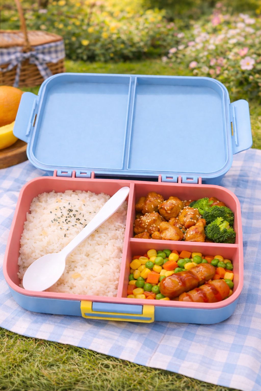 Kids BPA-Free Lunch Box & Bottle Set | Cartoon School Tiffin Box (2 Variants)