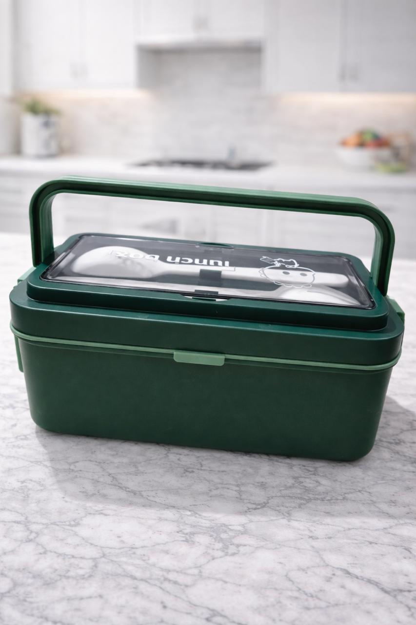 Kids BPA-Free Lunch Box with Spoon & Fork | 1 Litre No-Spill Tiffin (3 Colors)