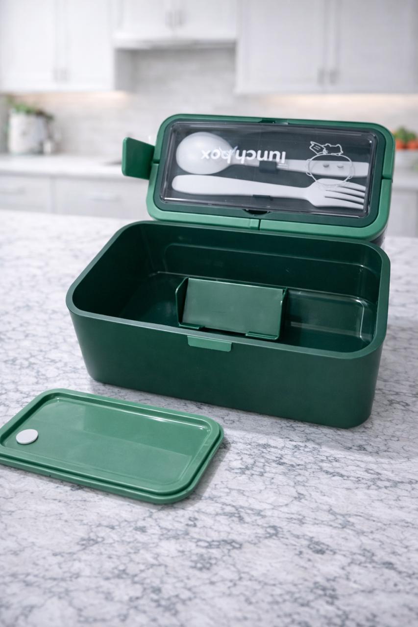Kids BPA-Free Lunch Box with Spoon & Fork | 1 Litre No-Spill Tiffin (3 Colors)