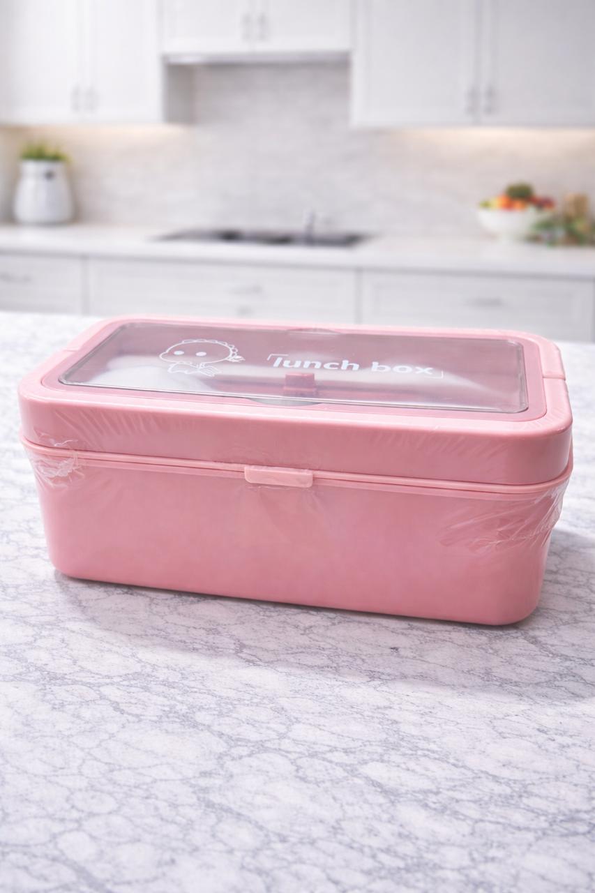 Kids BPA-Free Lunch Box with Spoon & Fork | 1 Litre No-Spill Tiffin (3 Colors)