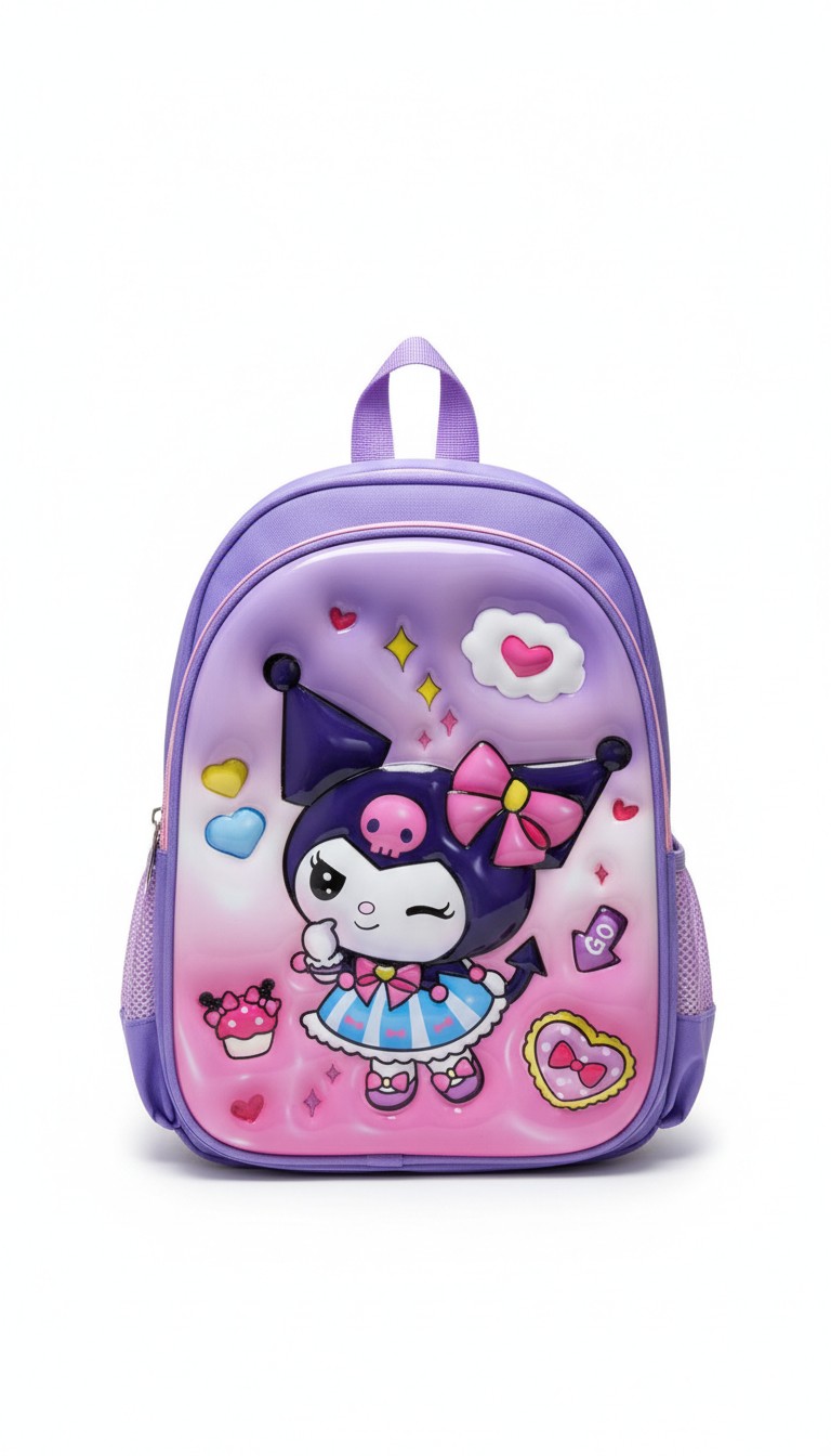 Girls 3D Character School Backpack | Premium Hard Front Cartoon Bag (5 Variants)