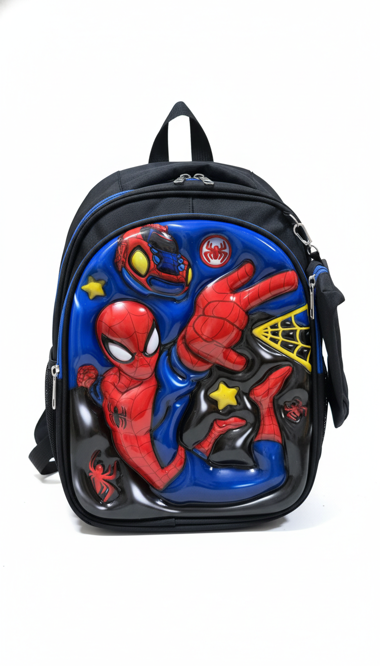 Kids Superhero 3D School Backpack | Premium Hard Front Bag (4 Variants)