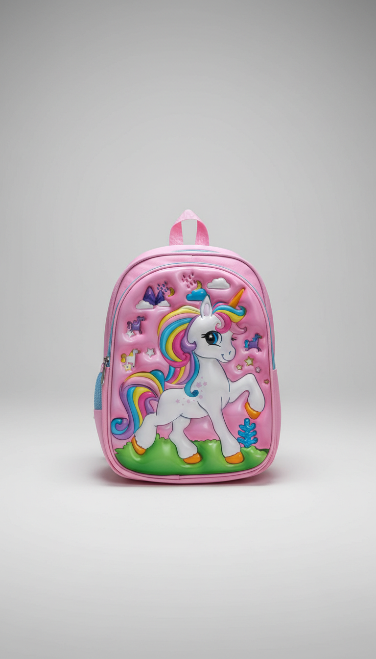 Girls 3D Character School Backpack | Premium Hard Front Cartoon Bag (5 Variants)