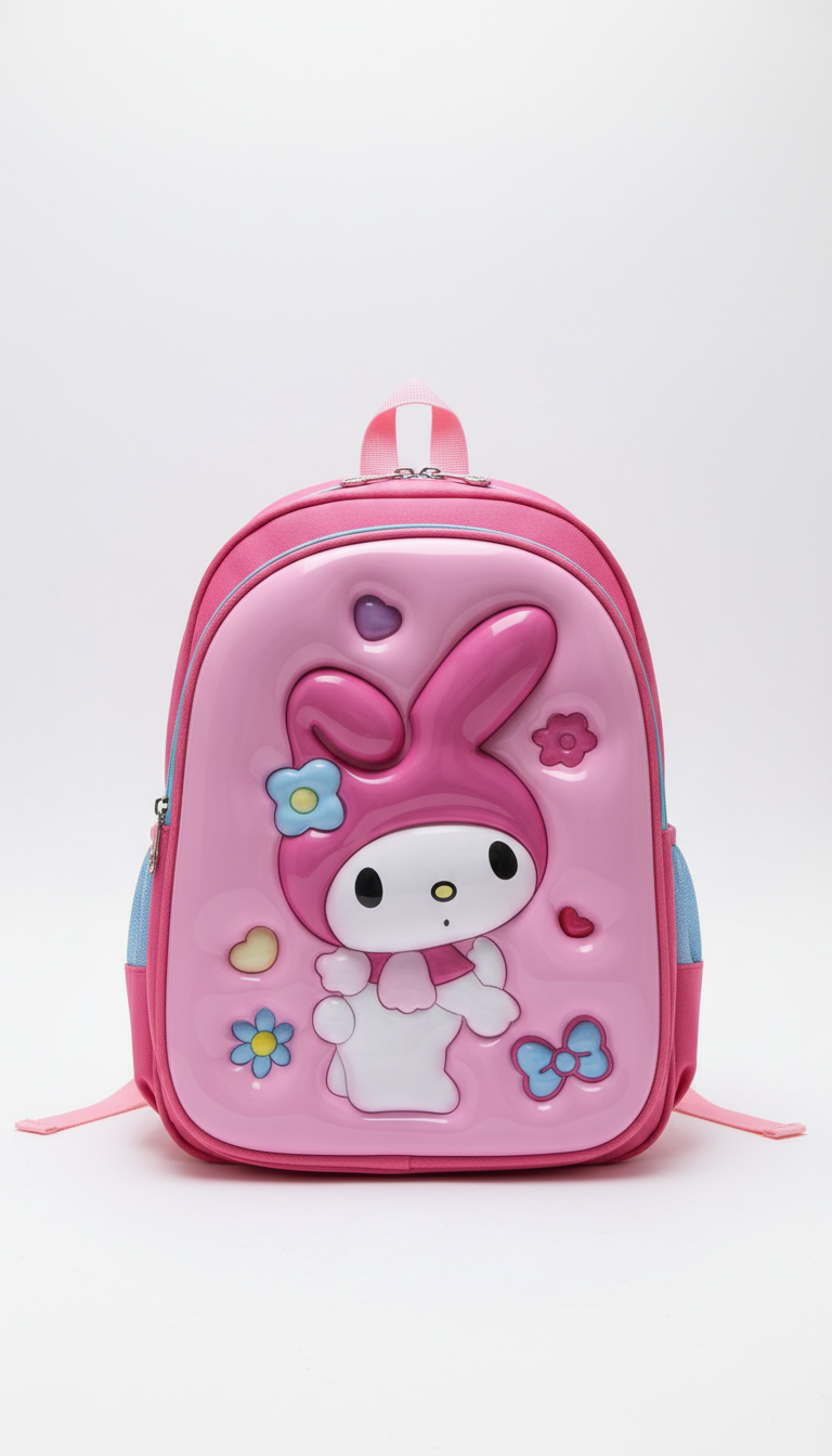 Girls 3D Character School Backpack | Premium Hard Front Cartoon Bag (5 Variants)