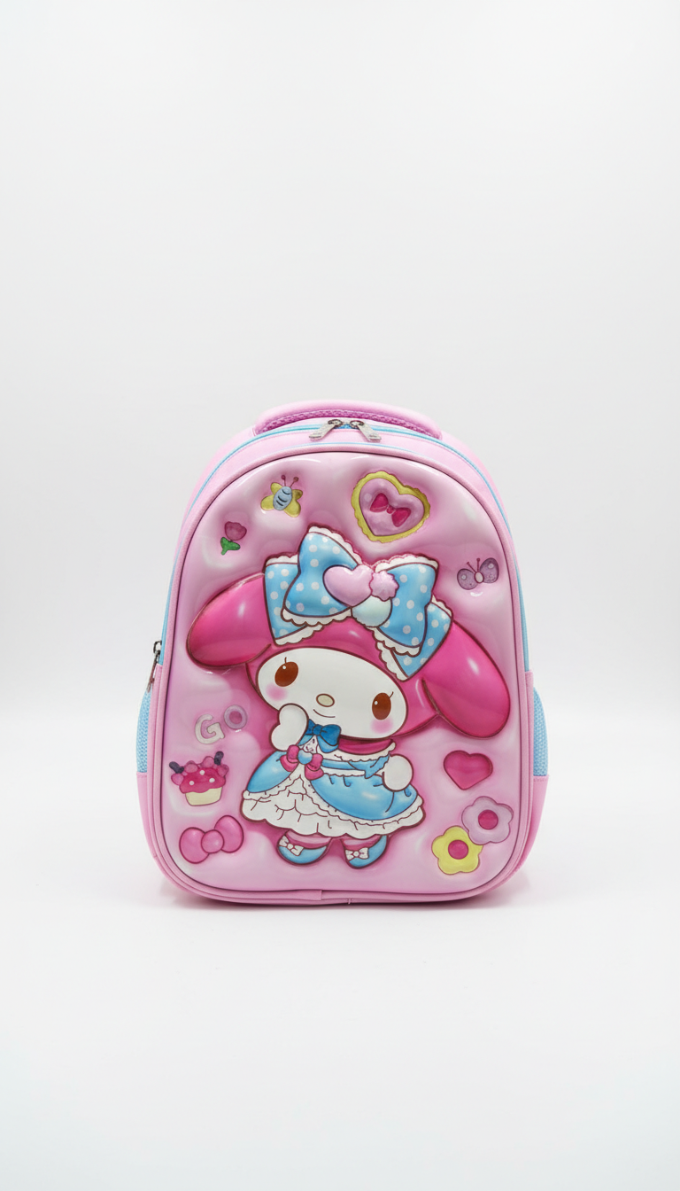 Girls 3D Character School Backpack | Premium Hard Front Cartoon Bag (5 Variants)