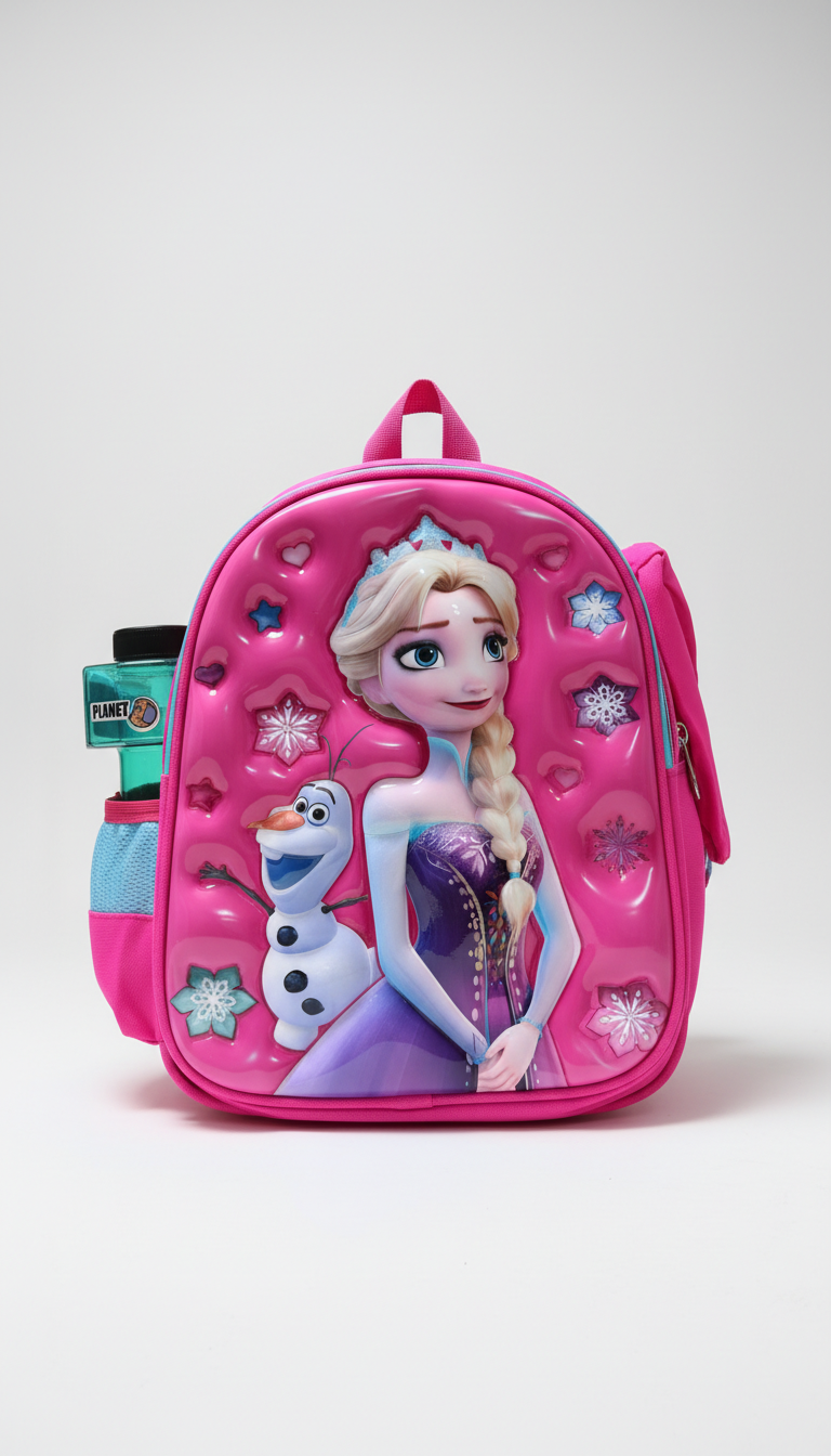 Girls 3D Character School Backpack | Premium Hard Front Cartoon Bag (5 Variants)