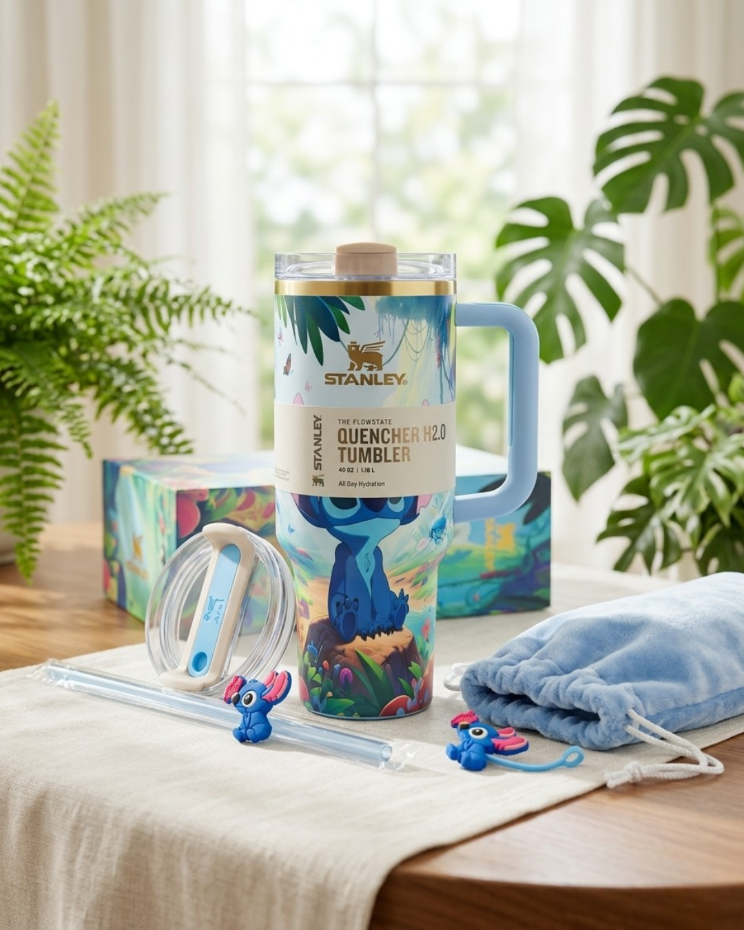 Premium Stanley Tumbler – Aesthetic Gift Set with Pouch & Straw (6 Variants)