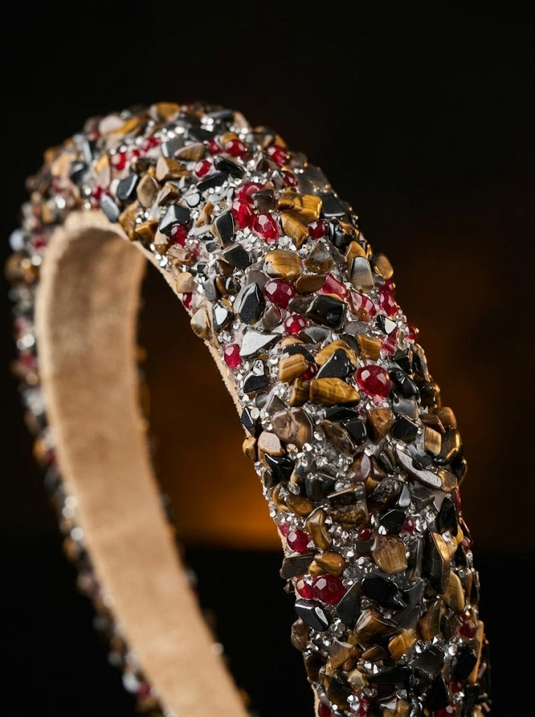 The Crystal Edit Natural Stone Headband Collection | Premium Gemstone Hairband | Midnight Royale