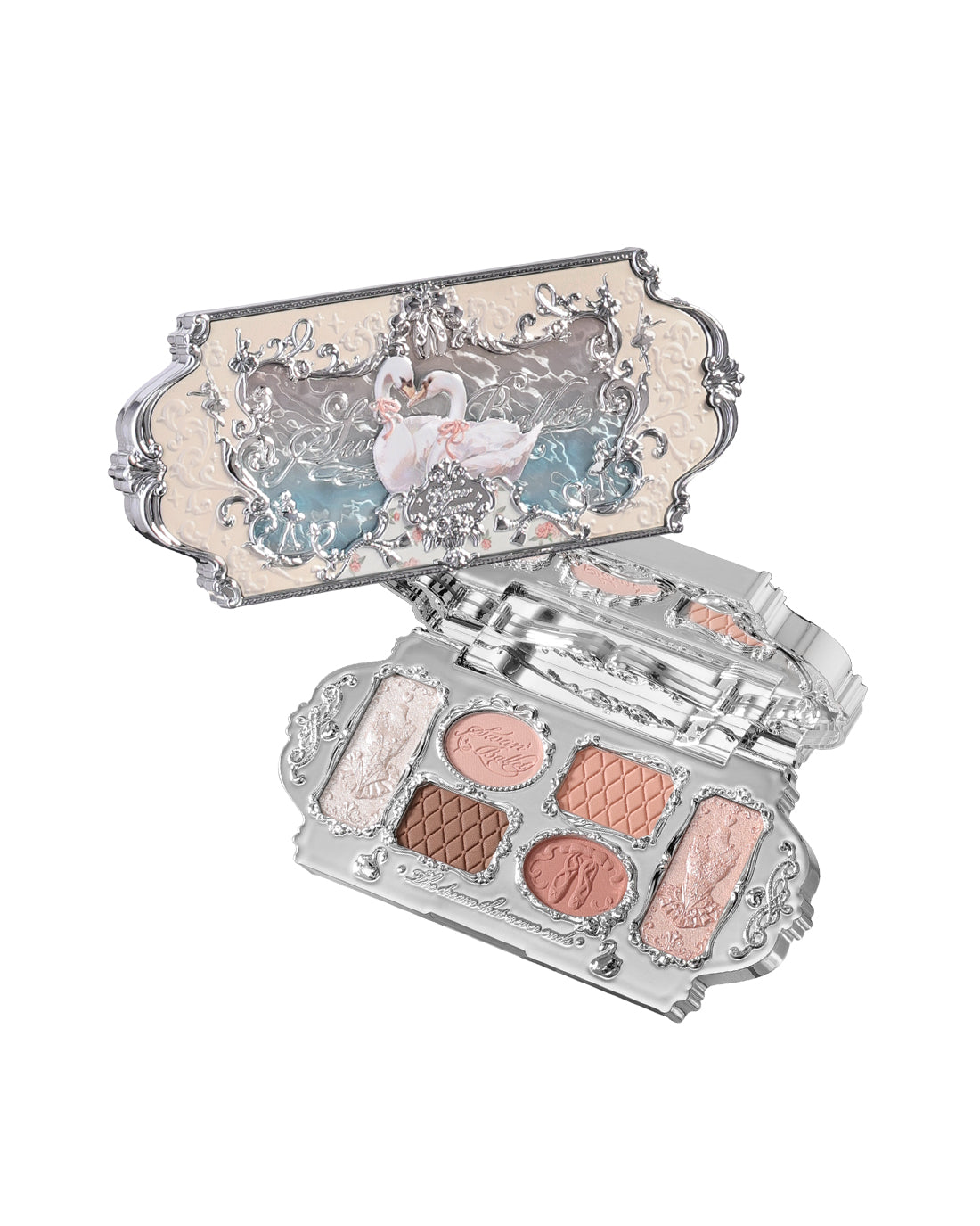 Flower Knows Swan Ballet Six-Color Makeup Palette - White - Vintage Beauty Collection ✨