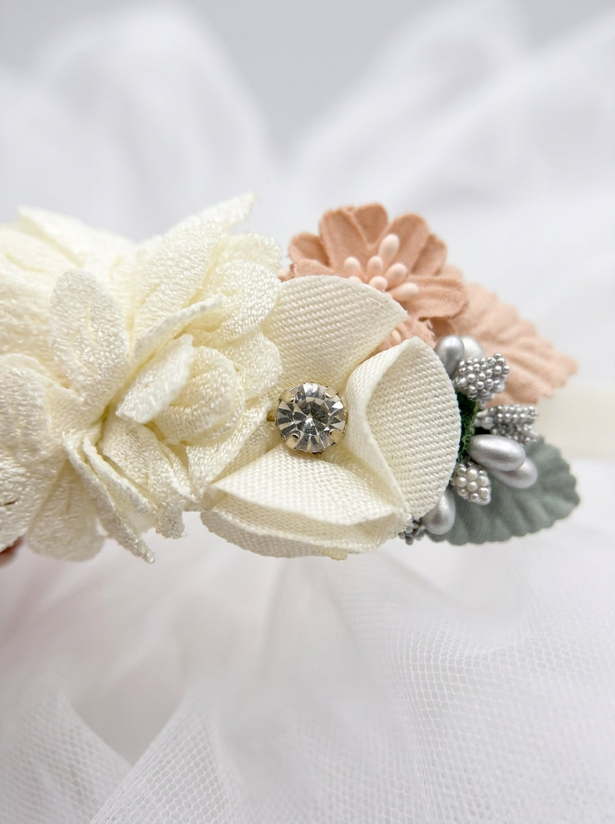 The Blossom Edit Floral Headband Collection | Premium Floral Hairband | Ivory Bloom
