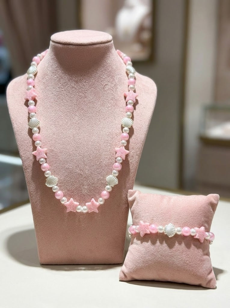 The Starfish & Pearl Necklace + Bracelet Set | Ocean-Inspired Kids Accessories