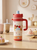 Puppy's Happy Steel Insulated Tumbler – 850ml | Cute Character Travel Cup with Handle