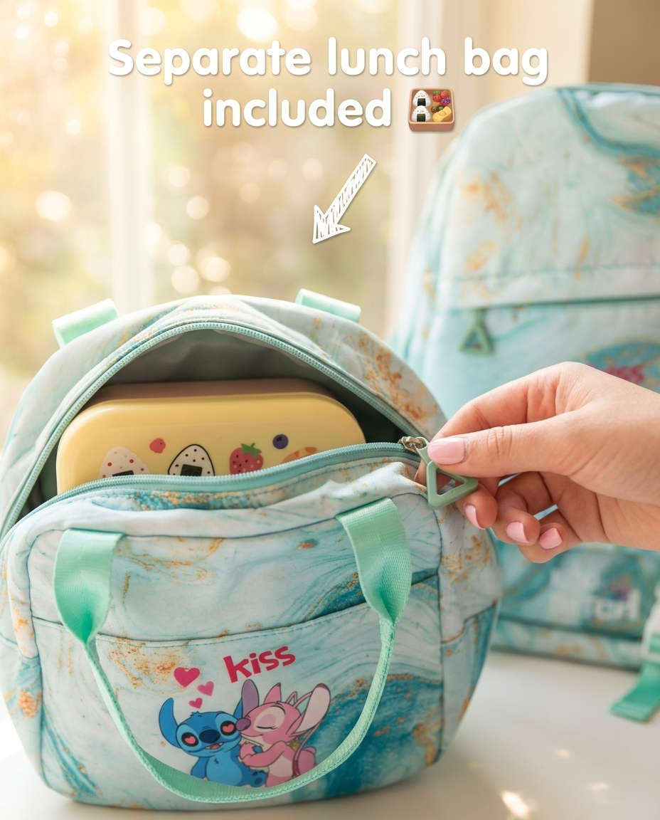 Lilo & Stitch Marble School Backpack Set