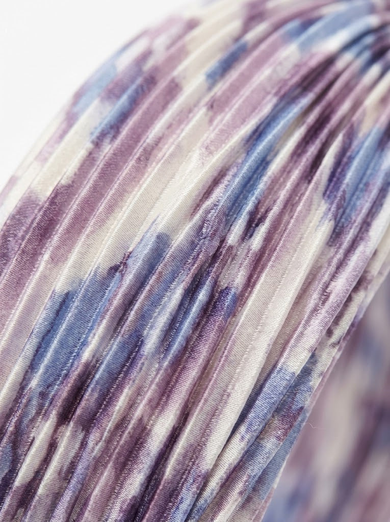 The Satin Edit Pleated Knot Headband | Premium Satin HairBand Collection | Lavender Bloom