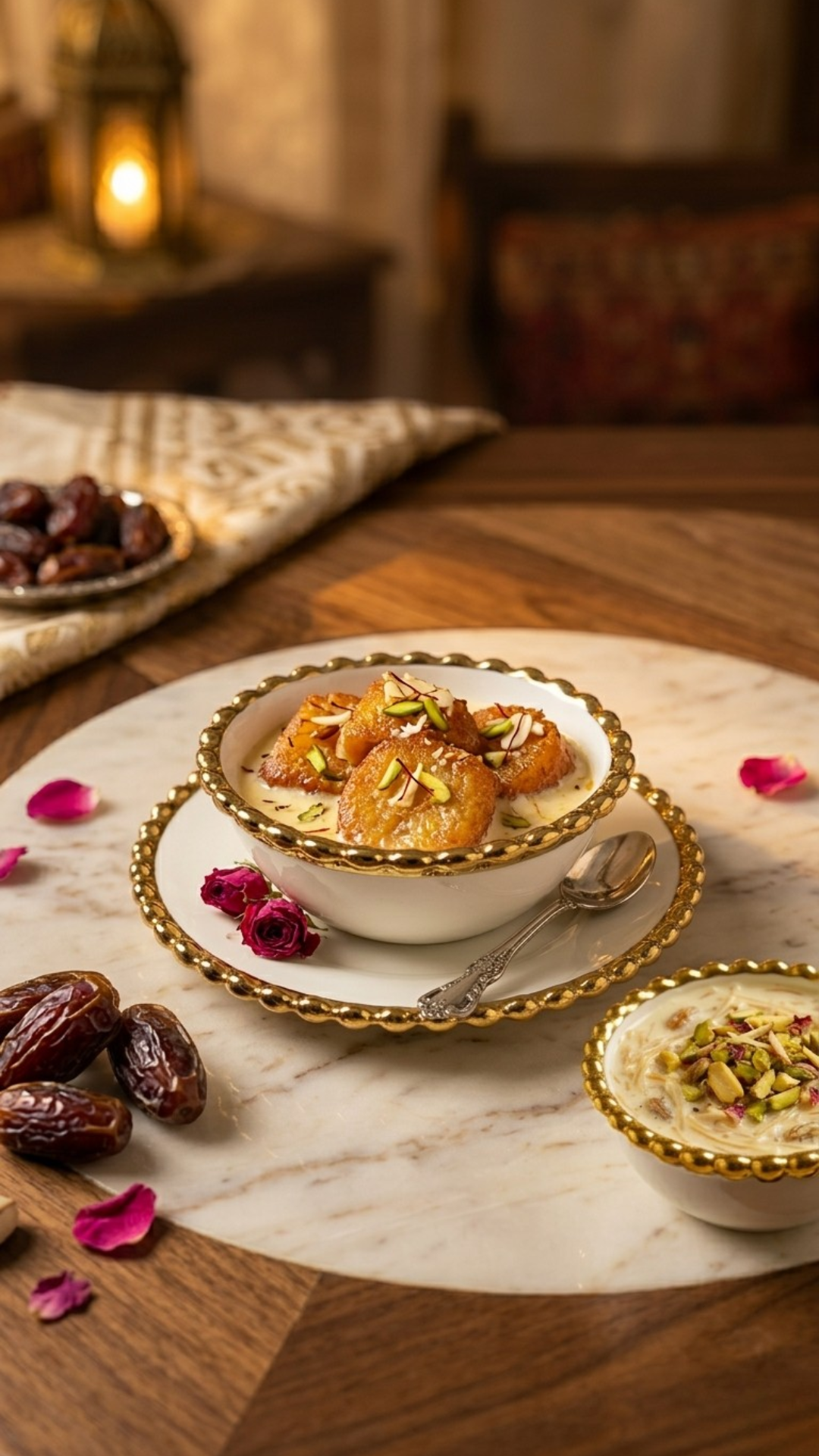 Luxury Gold Rim Ceramic Dessert Bowl – Premium Serving Bowl Set