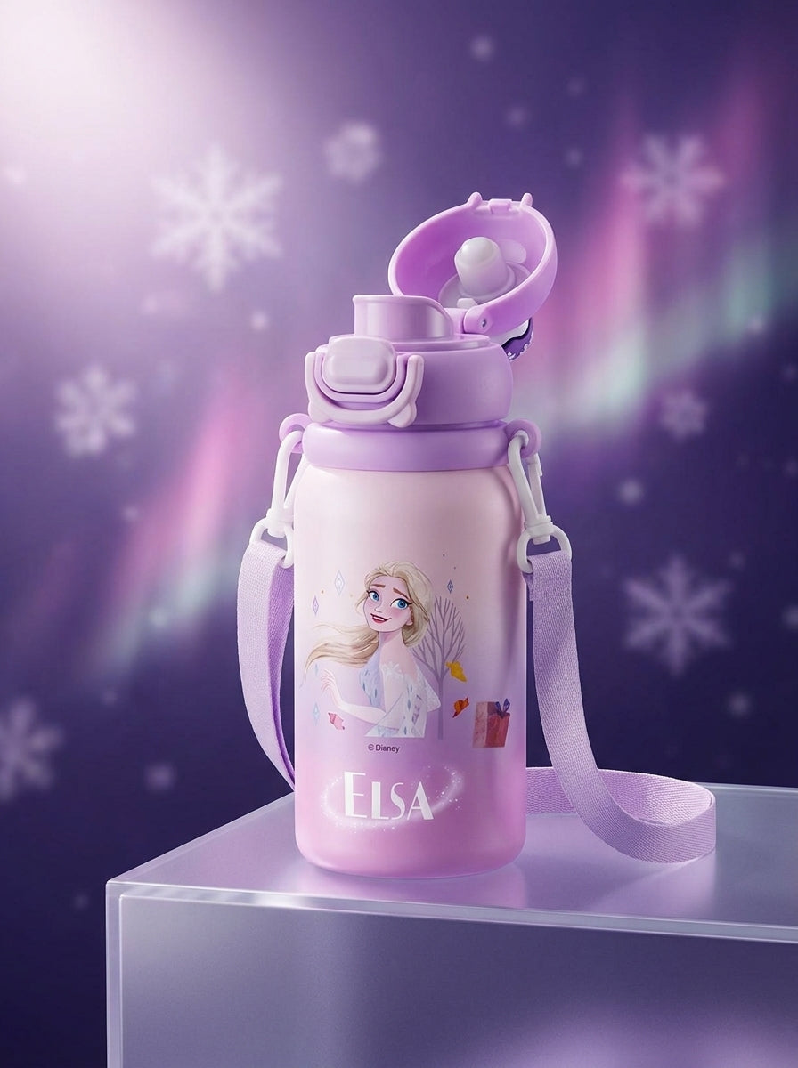 Elsa Magic Dual-Drink Insulated Steel Bottle with Strap | 500 ml