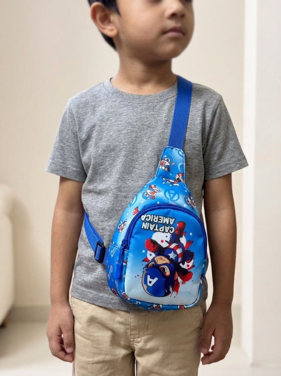 Kids Superhero Sling Bag | Crossbody Chest Bag for Boys (8 Designs)