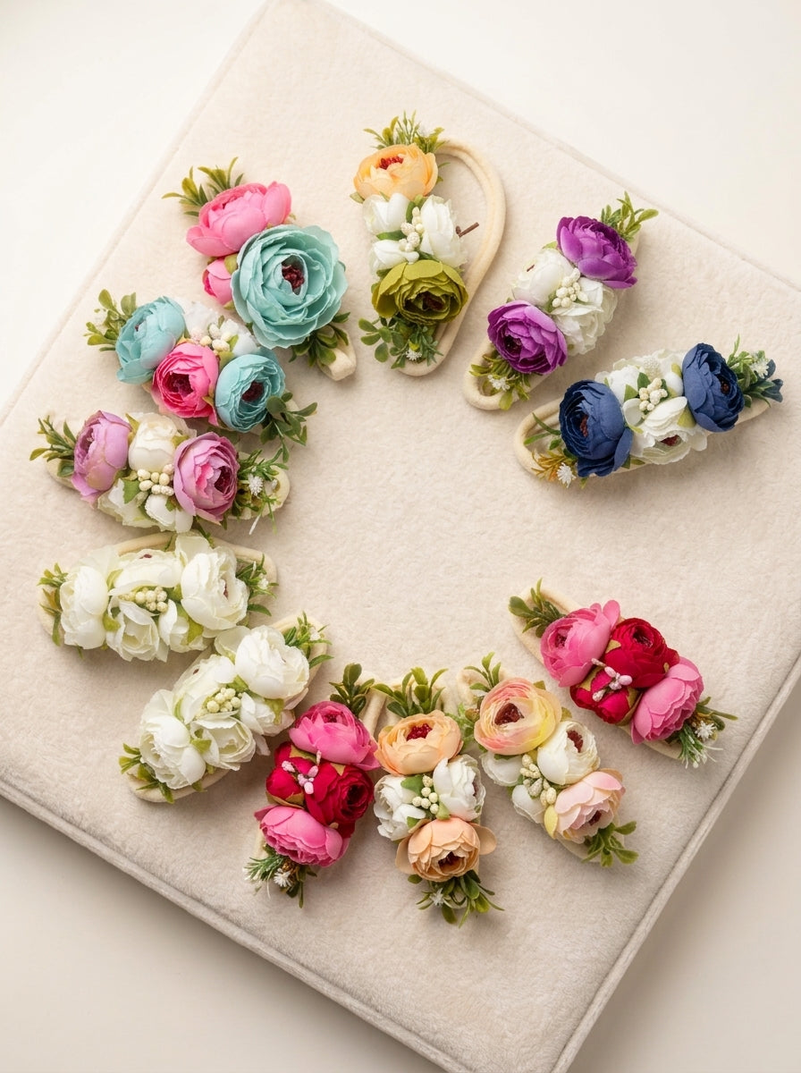The Flower Bloom Elastic Headband Collection | Premium Floral Baby Hairband (11 Variants)