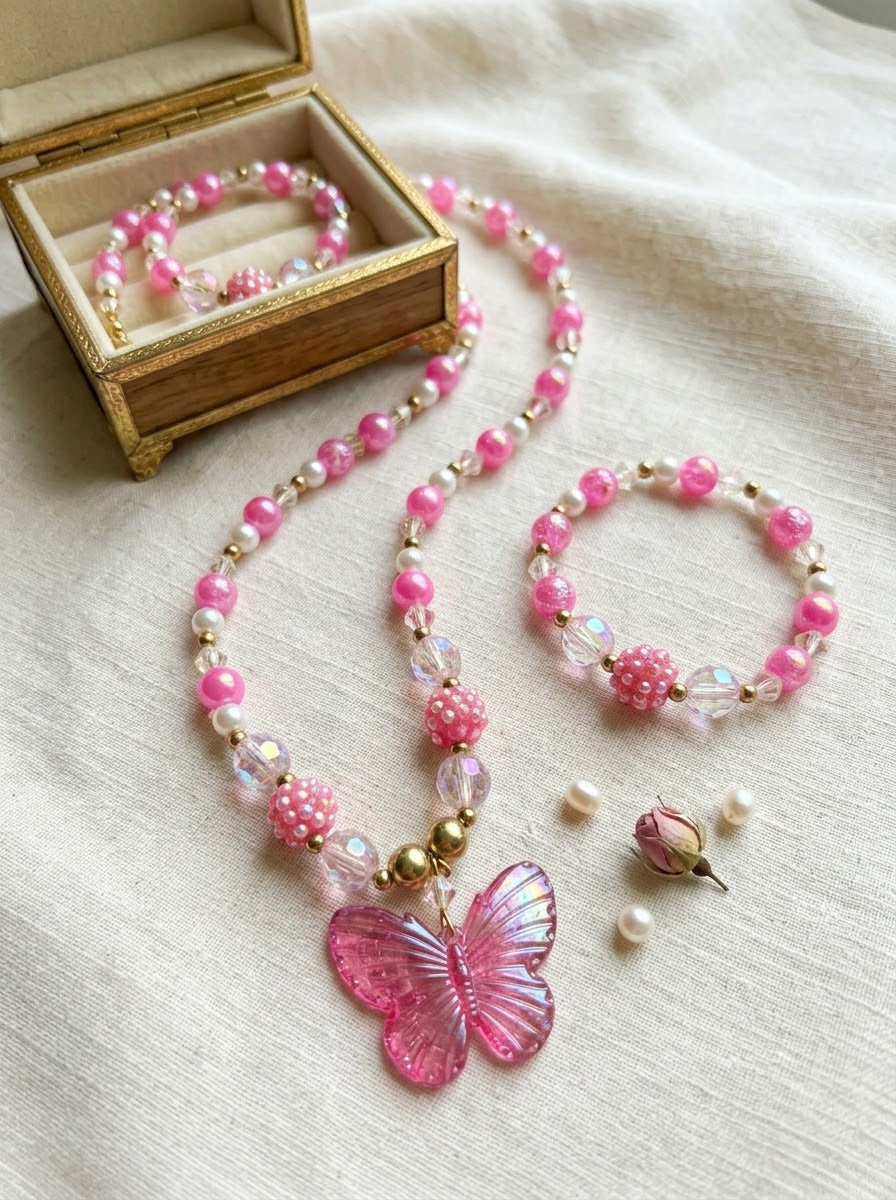 Butterfly Necklace & Bracelet Set